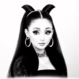 the doll is wearing ears and makeup