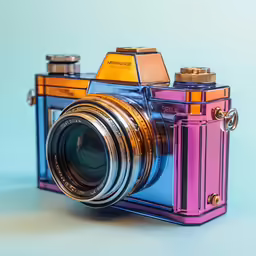 an old digital camera sitting on a table