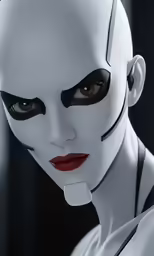 a woman in a white and black outfit