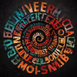 a group of colorful letters that are on top of each other