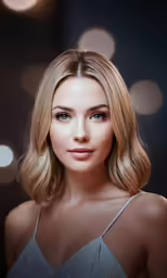 the blond girl is posing for the camera