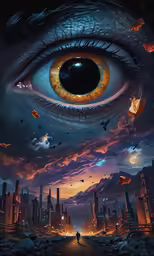 the image shows an artistic view of a large eye