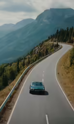 a car parked in front of a hill