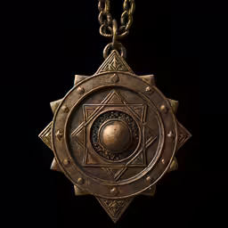 a medallion with an inverted design and a star in the center