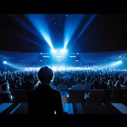 the audience is waiting at a concert