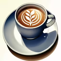 a cappuccino with swirl pattern on top