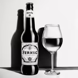 an image of a bottle of wine and glass of wine