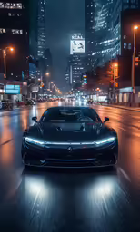 a very fast car is sitting in the middle of a road