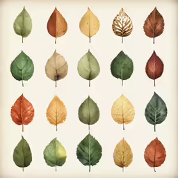 the different types of leaves of various shapes