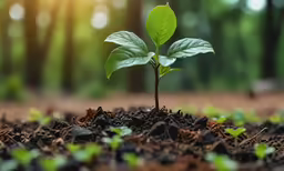 a young plant growing out of the ground