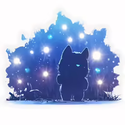 a silhouette of a black pokemon on a snowy landscape