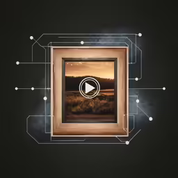 a painting with lines in the background of an image