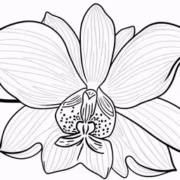 a drawing of a flower on a white background