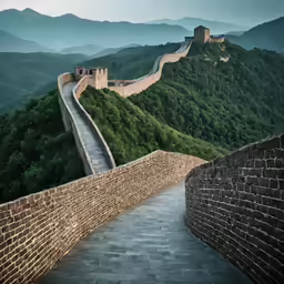 the great wall of china has a narrow section of road between it