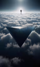 a single man is seen at the end of the sky