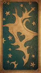 a golden framed art print with stars on it