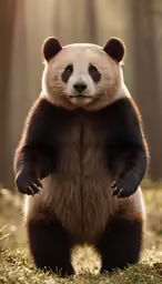 a large panda standing on its hind legs