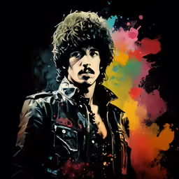 the painting of johnny john in black is shown
