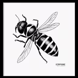 a black and white insect that is on a white surface