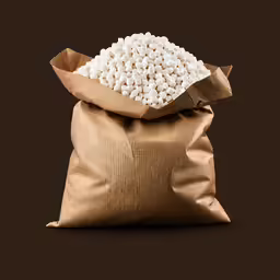 a bag full of rice with beans and floured