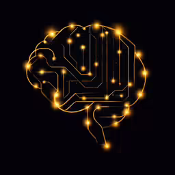 an image of a circuit board in the shape of a brain