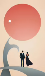 a couple walking down a hill and holding hands