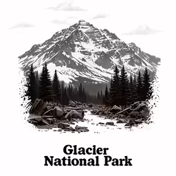 an image of glacier national park in the background