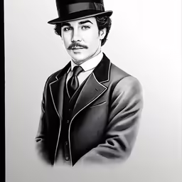 an artistic black and white photo of a gentleman