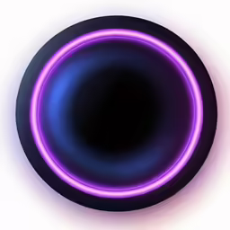 an abstract black background with bright lights surrounding the disc