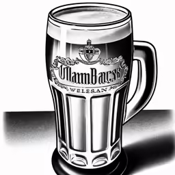 a drawing of an irish beer mug