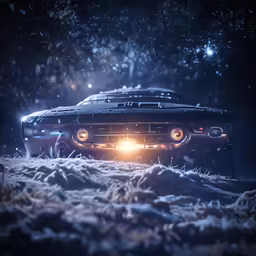 an image of a sci fiction car in the night