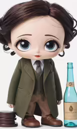 an image of a doll holding a bottle of wine