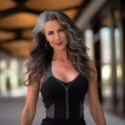an animated photo of a woman in black and grey,this is a 3d rendering of a model