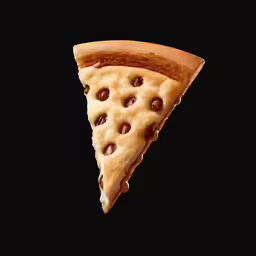 a close up of a slice of pizza with chocolate chips