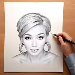 a drawing of a beautiful woman with makeup