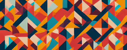 an abstract painting is in a colorful background,an abstract pattern of multicolored lines and triangles