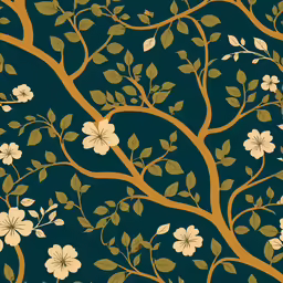 an artistic wallpaper with white flowers on blue