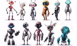 a series of images showing different types of robots
