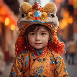 there is a young child with a very large hat on
