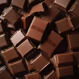 a pile of chocolate with the words kohl