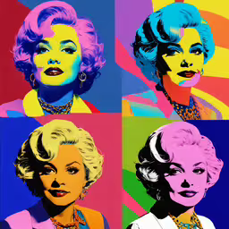 the famous marilyn monroe wallpaper for the television series grease girls,some very pretty ladies with bright colors on them