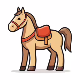 a horse is wearing a harness and standing