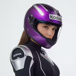 a young girl in a helmet poses for a portrait