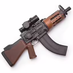 a toy gun with scopes and a rifle mount