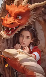 the child is dressed as a dragon in the movie