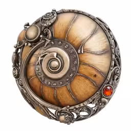 an old style shell with garnish decorations
