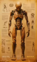 an old paper shows a detailed robot from the past
