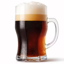 glass mugs with beer being poured from one mug