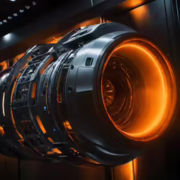 an inside view of the large space rocket