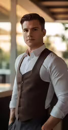 young man posing for a photograph in the day with shirt on